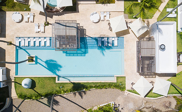 Gold Wynn Dominican Republic overhead of pool area